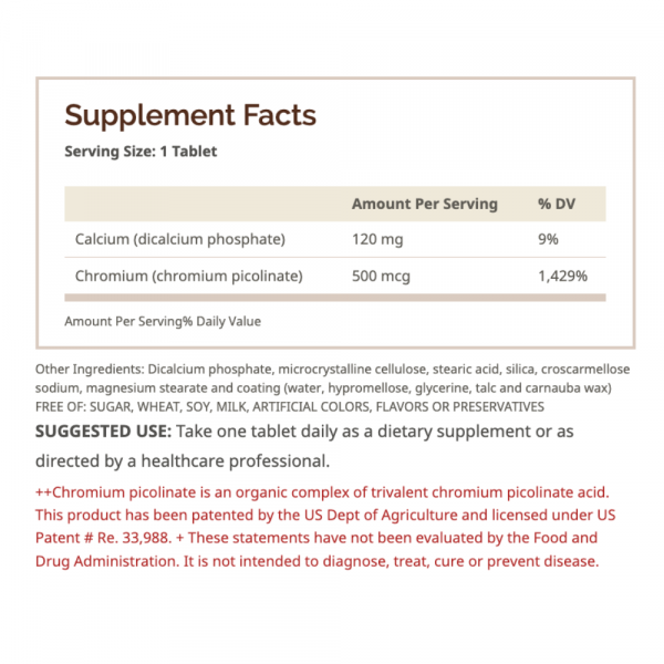 Chromium Picolinate 500mg/60 tabletas